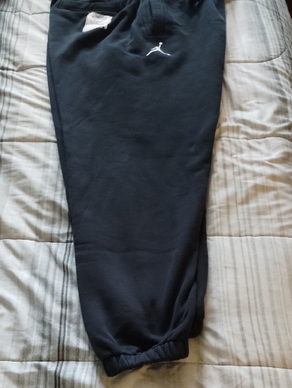 Jordan Black Sweatpants with White Jumpman Logo - Picture 3 of 5